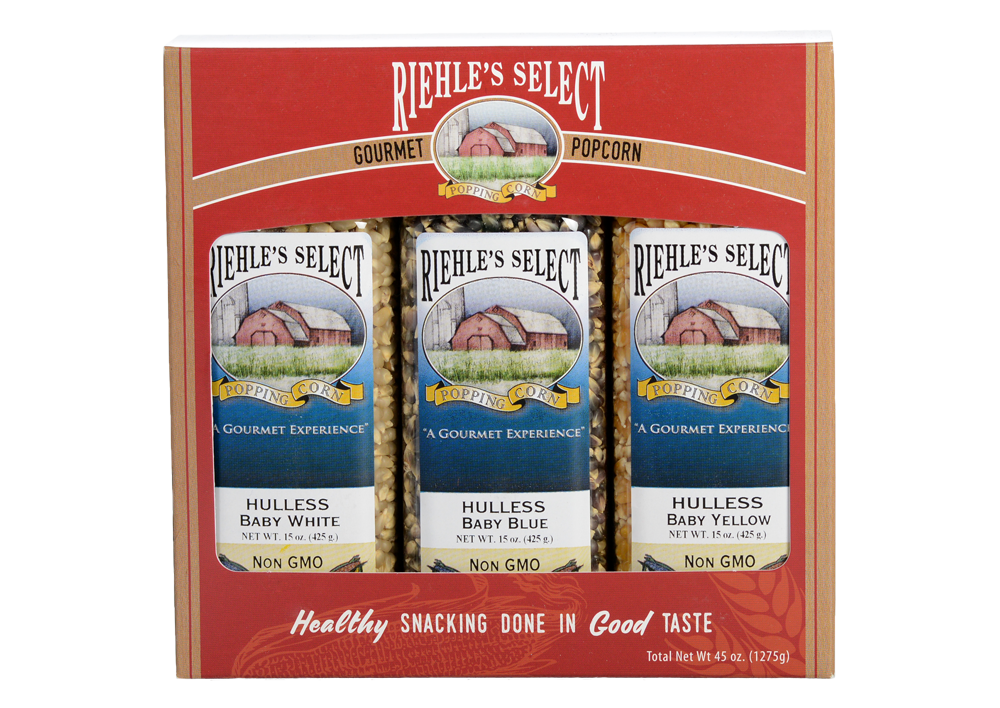 Hulless 3 Pack Popcorn Gift Box & Salt-Bundle-Ships Free