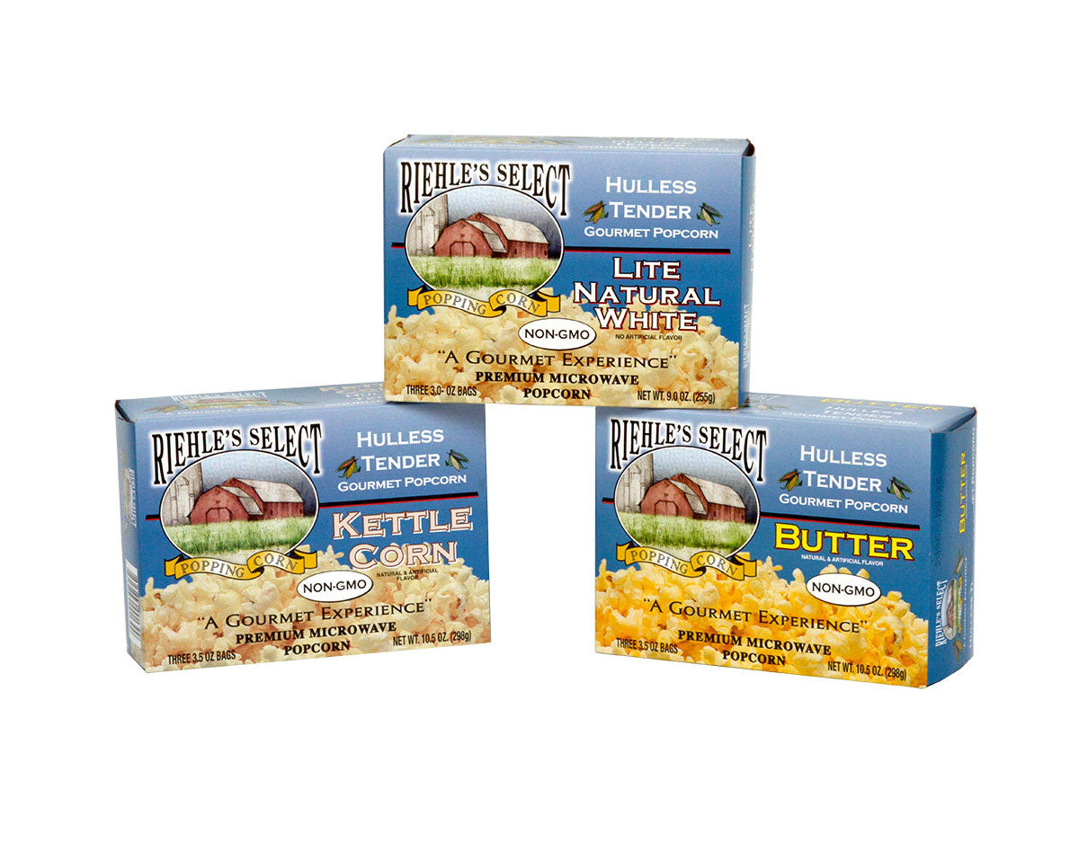 Riehle'S Select Popping Corn Hulless Butter Microwave Popcorn